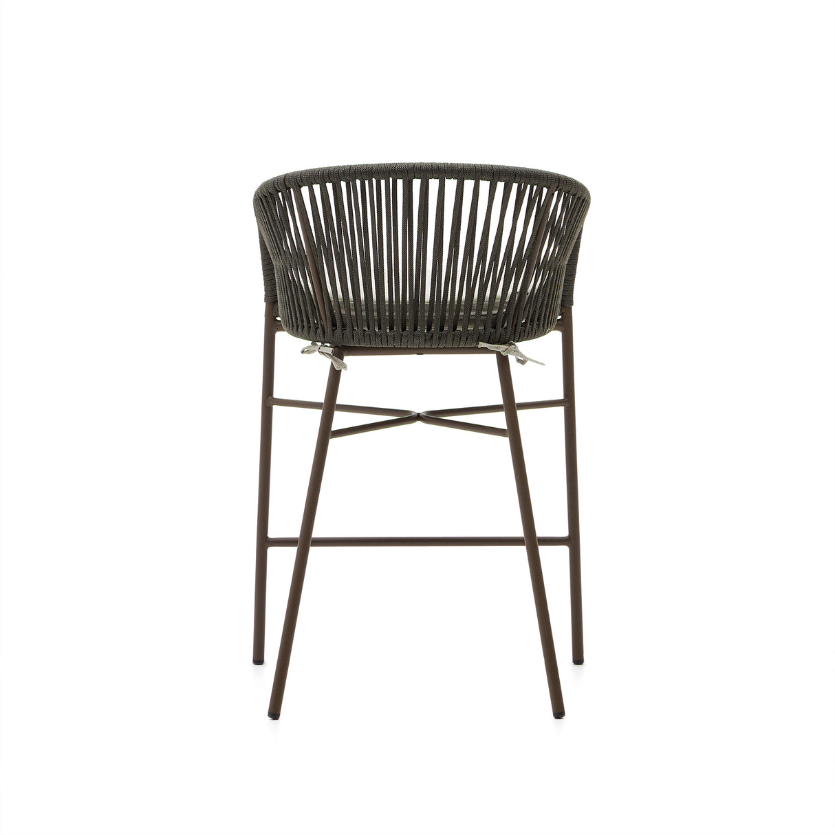 Yanet Hocker aus Seil in grün und verzinktem Stahl Höhe 58 cm - ZEN ZONE Furniture