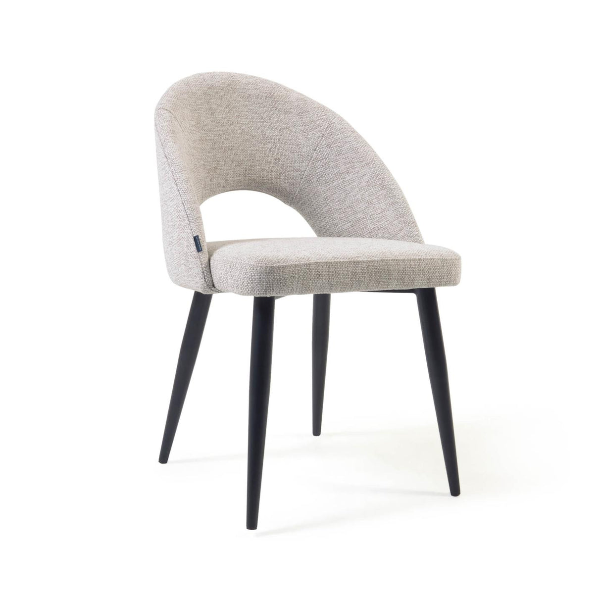 Stuhl Mael beiger mit Stahlbeinen mit schwarzem Finish - ZEN ZONE Furniture