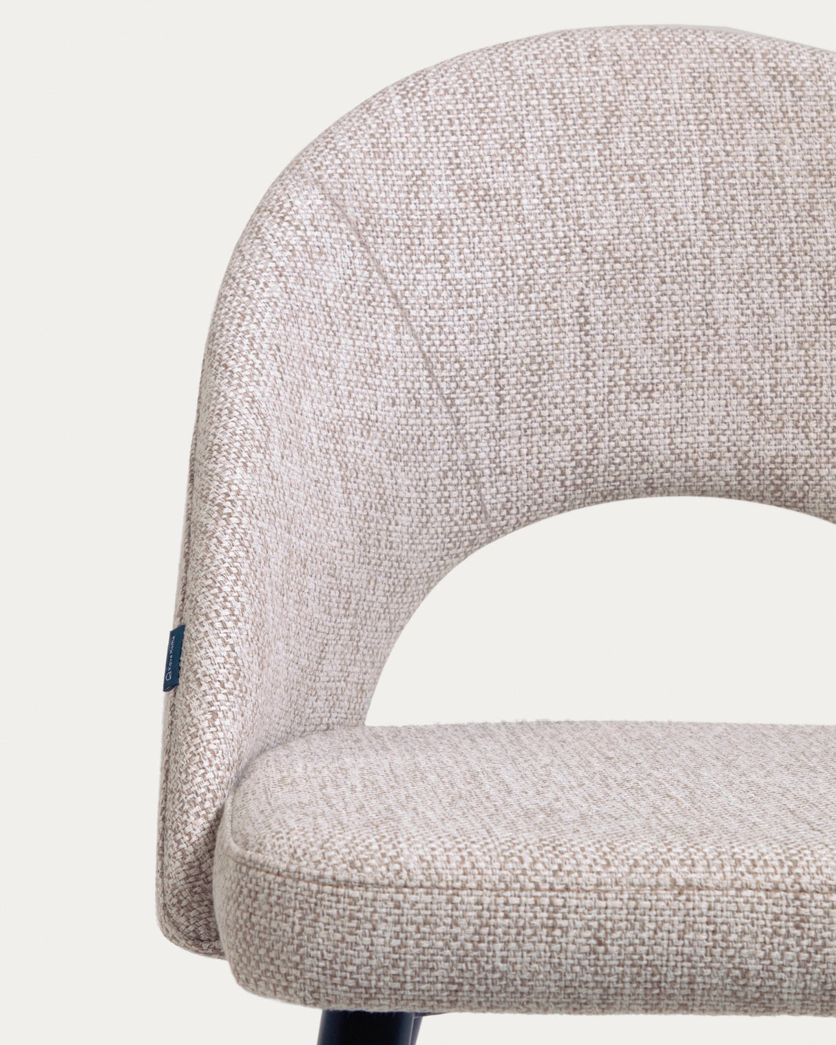 Stuhl Mael beiger mit Stahlbeinen mit schwarzem Finish - ZEN ZONE Furniture