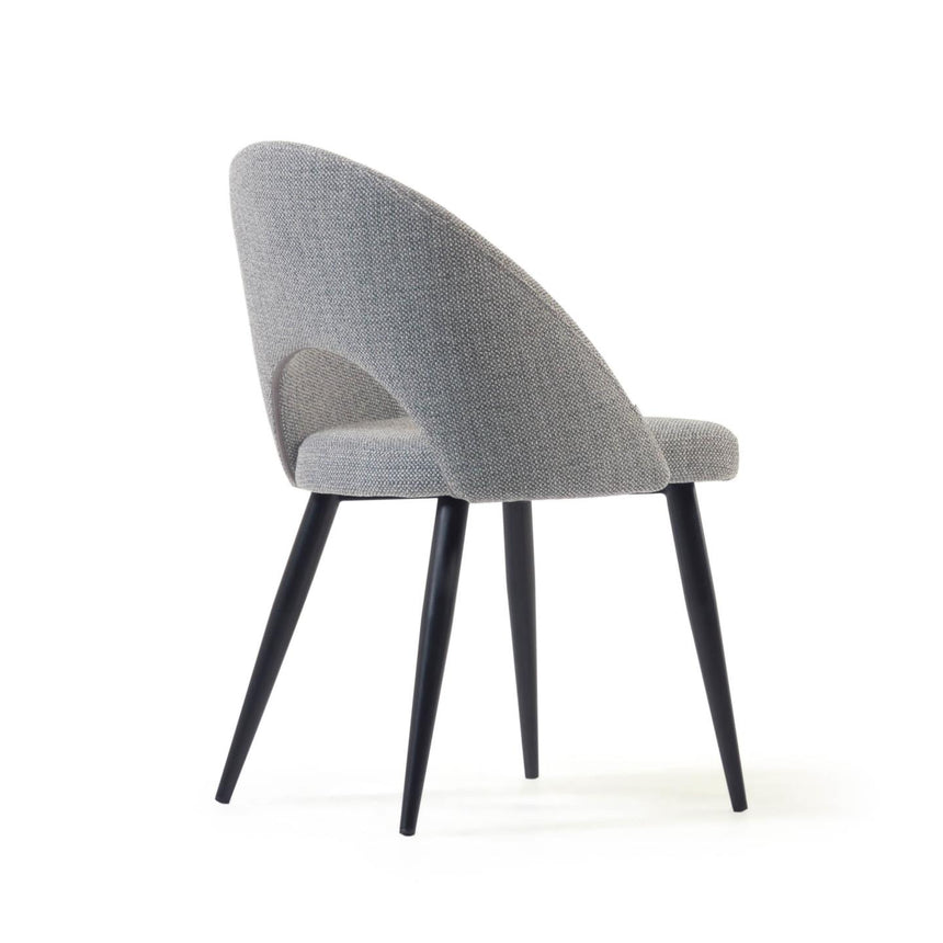 Stuhl Mael grauer mit Stahlbeinen mit schwarzem Finish - ZEN ZONE Furniture