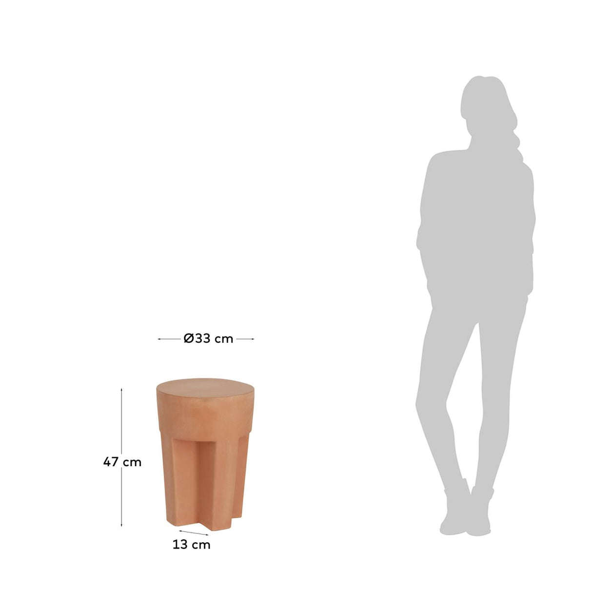 Vilena runder Outdoor Beistelltisch aus Terrakotta Ø 33 cm - ZEN ZONE Furniture