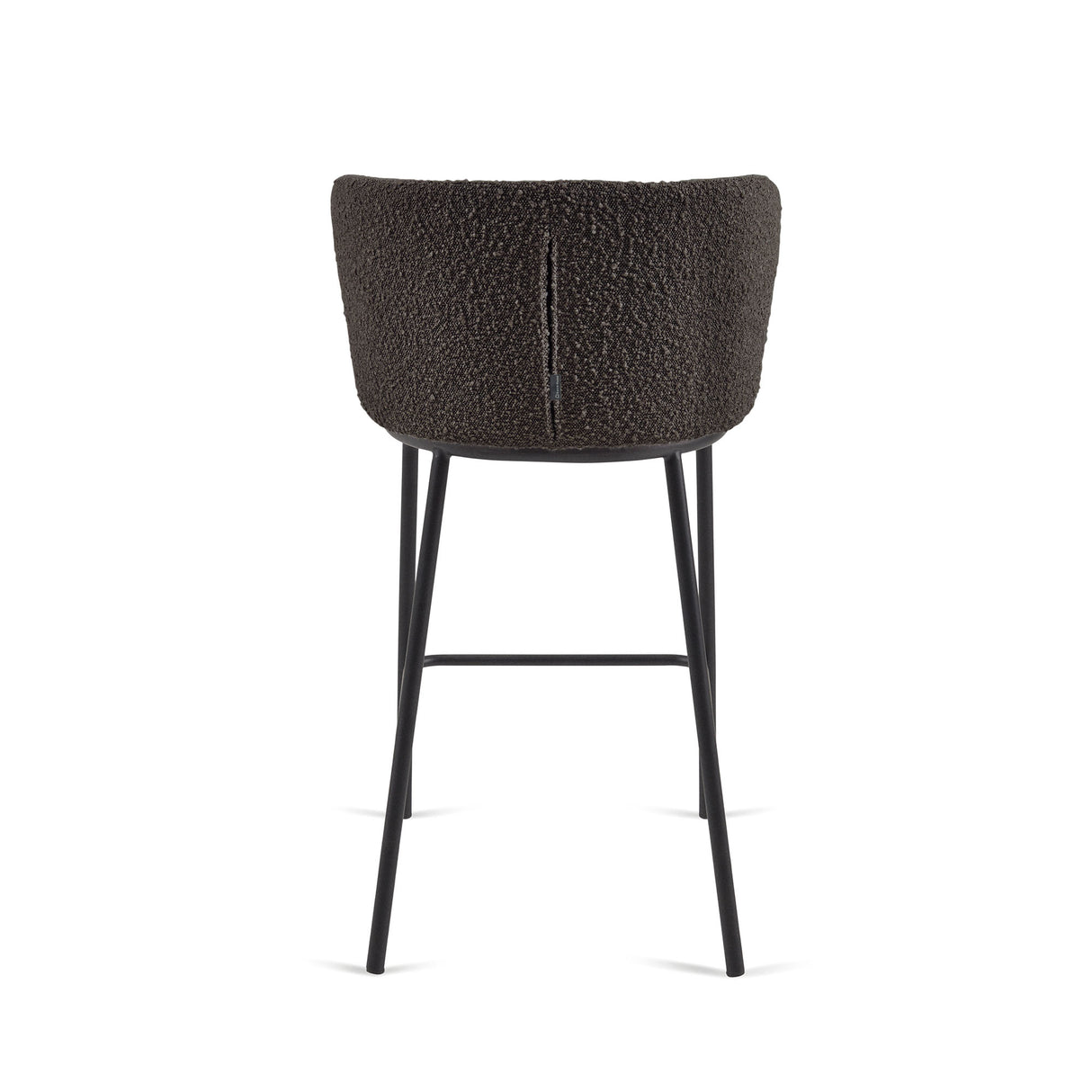 Ciselia Hocker mit Bouclé in Schwarz und schwarzen Stahlbeinen Höhe 65 cm FSC Mix Credit - ZEN ZONE Furniture