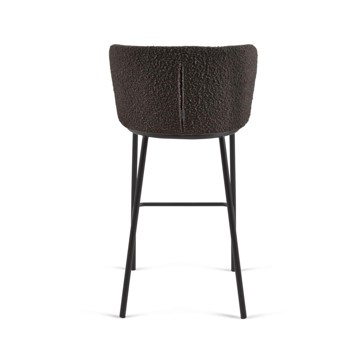 Ciselia Hocker mit Bouclé in Schwarz und schwarzen Stahlbeinen Höhe 75 cm FSC Mix Credit - ZEN ZONE Furniture