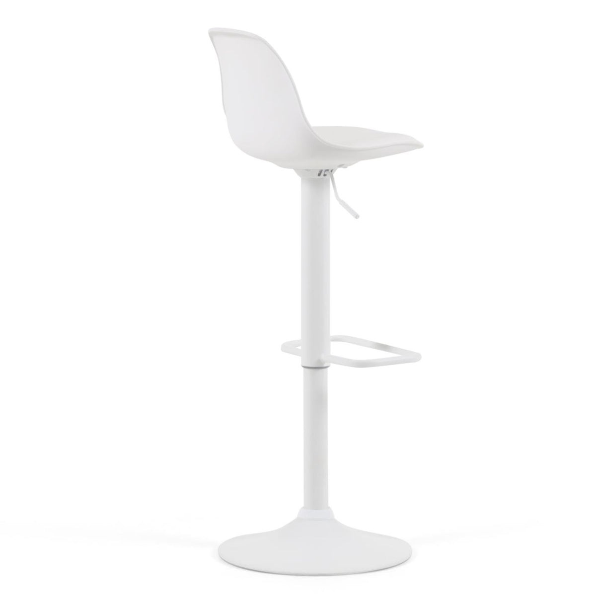 Hocker Orlando - T aus weißem Kunstleder und mattweißem Stahl 60-82 cm - ZEN ZONE Furniture