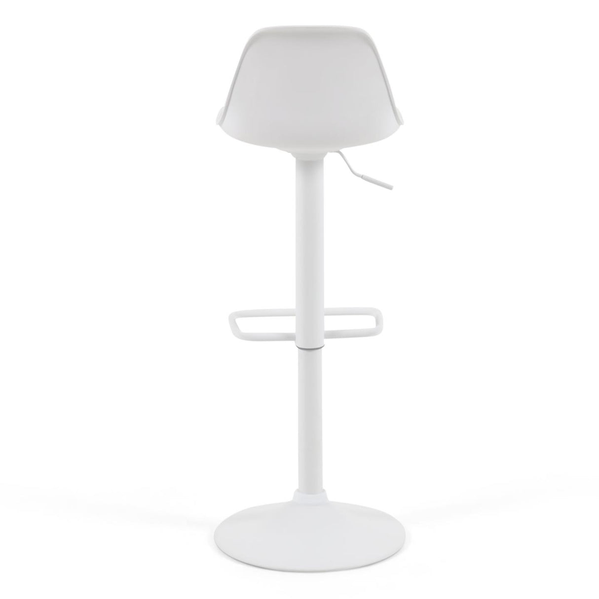 Hocker Orlando - T aus weißem Kunstleder und mattweißem Stahl 60-82 cm - ZEN ZONE Furniture