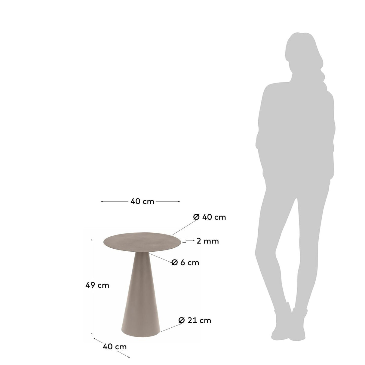 Shirel Beistelltisch Ø 40 cm grün - ZEN ZONE Furniture