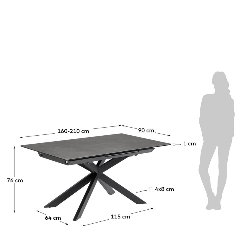 Atminda ausziehbarer Tisch 160 (210) x 90 cm Feinsteinzeugplatte - ZEN ZONE Furniture