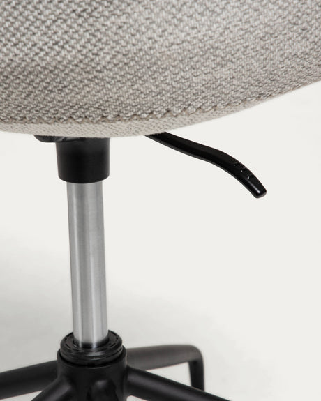 Yvette Schreibtischstuhl in Hellgrau mit schwarzen Stahlbeinen - ZEN ZONE Furniture