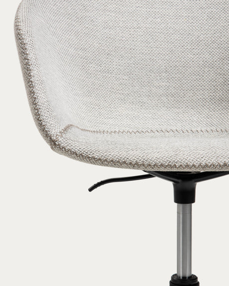 Yvette Schreibtischstuhl in Hellgrau mit schwarzen Stahlbeinen - ZEN ZONE Furniture