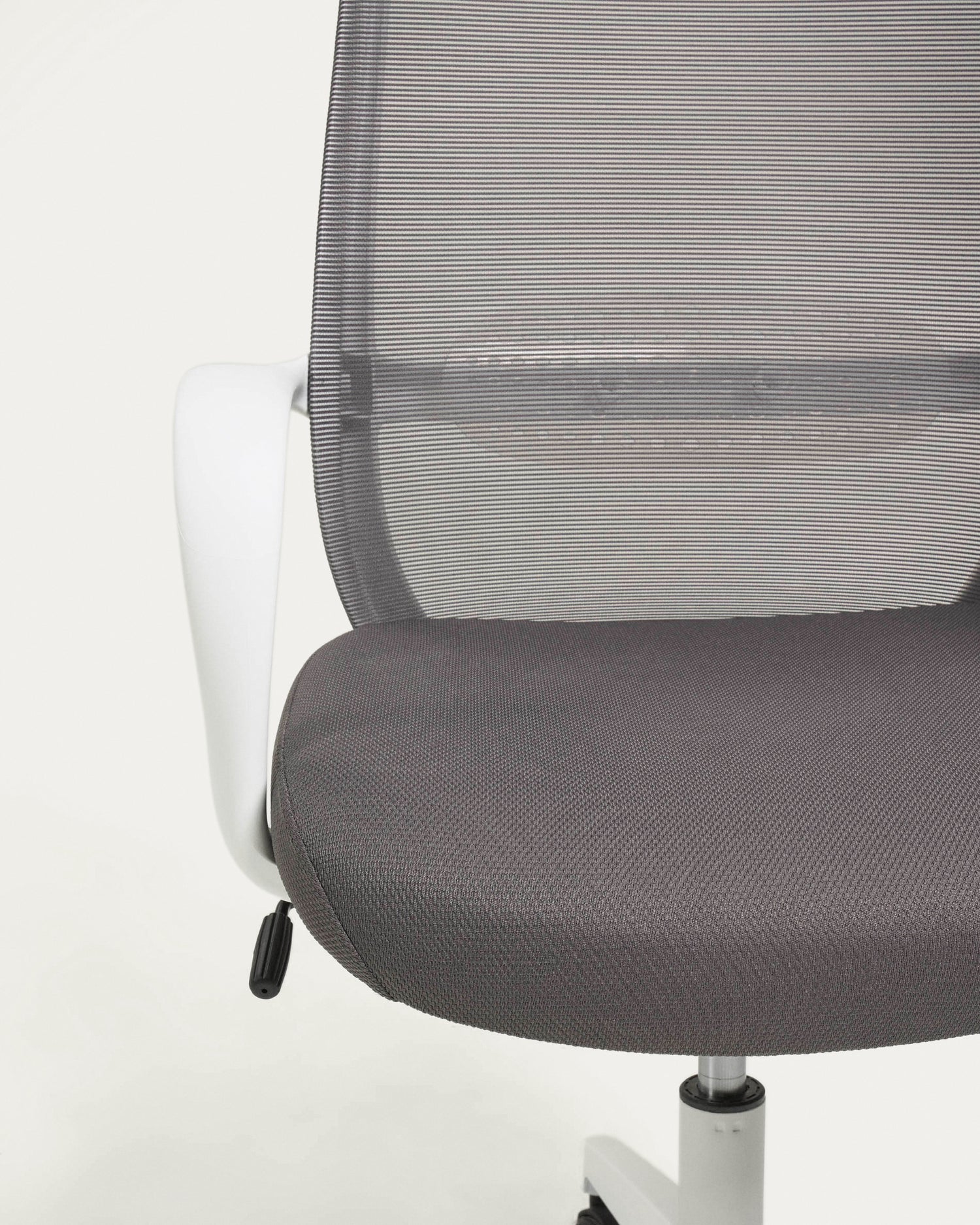 Melva Schreibtischstuhl in Grau mit Beinen aus Stahl in Weiß - ZEN ZONE Furniture