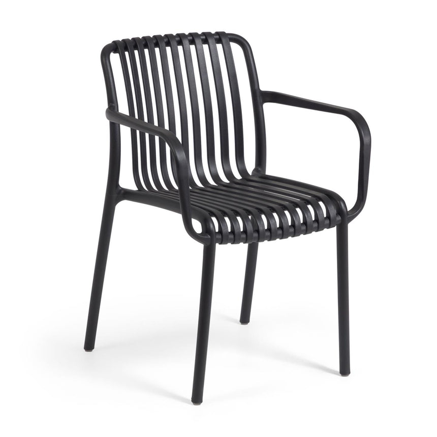Stapelbarer Outdoor Stuhl Isabellini schwarz - ZEN ZONE Furniture