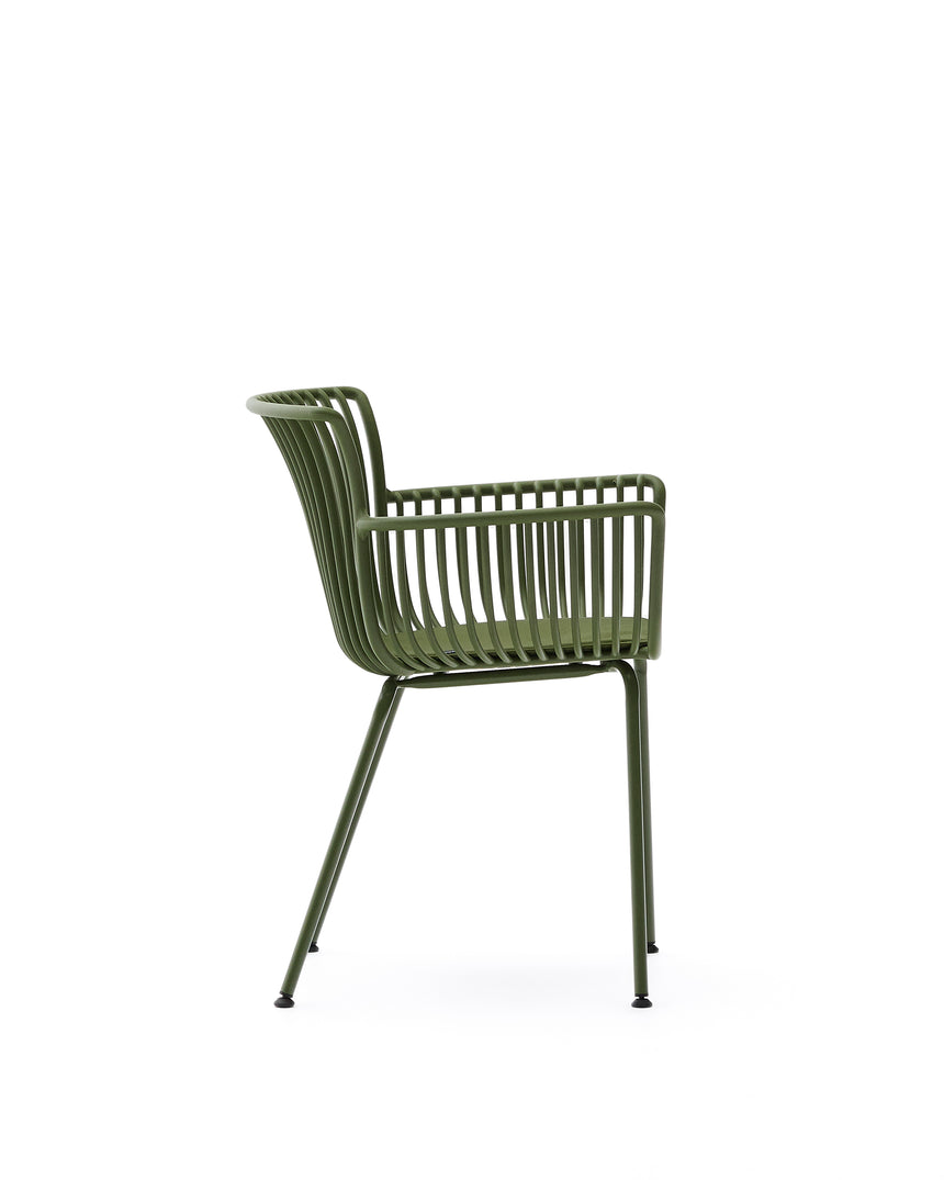 Outdoor-Stuhl Surpika mit grünen Stahlbeinen - ZEN ZONE Furniture
