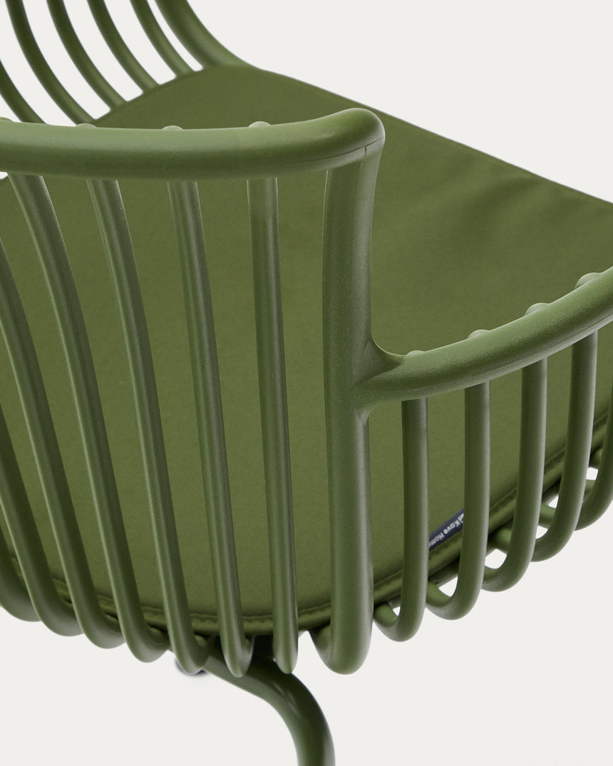 Outdoor-Stuhl Surpika mit grünen Stahlbeinen - ZEN ZONE Furniture