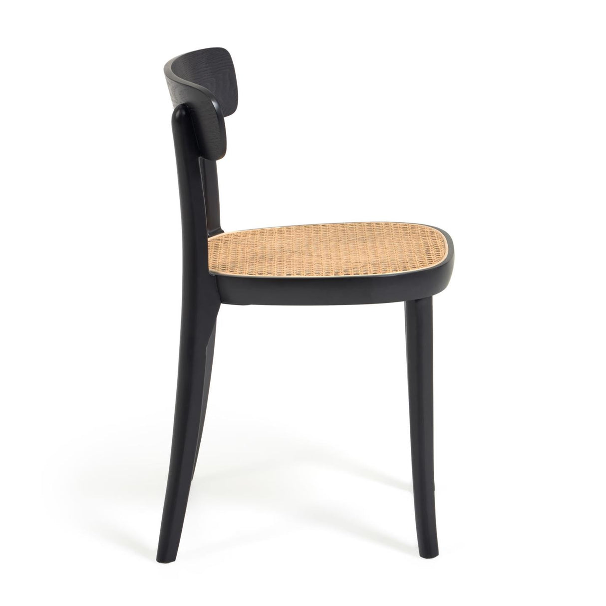 Romane Stuhl aus Buchenholz mit schwarzem Finish, Eschenfurnier und Rattan - ZEN ZONE Furniture
