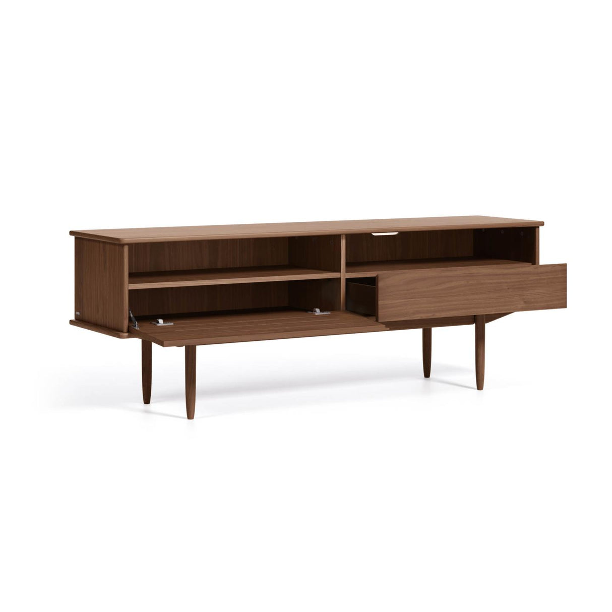 Carolin TV-Schrank 1 Türe und 1 Schublade aus Nussholzfurnier 180 x 63,5 cm - ZEN ZONE Furniture
