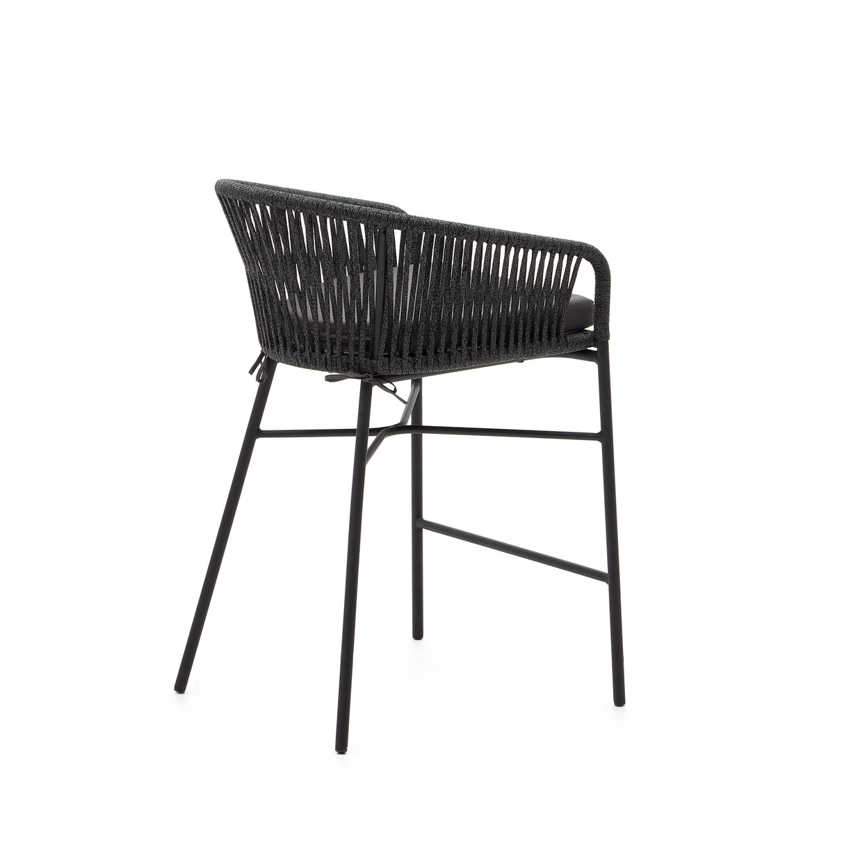 Yanet Hocker aus schwarzem Seil Höhe 65 cm - ZEN ZONE Furniture