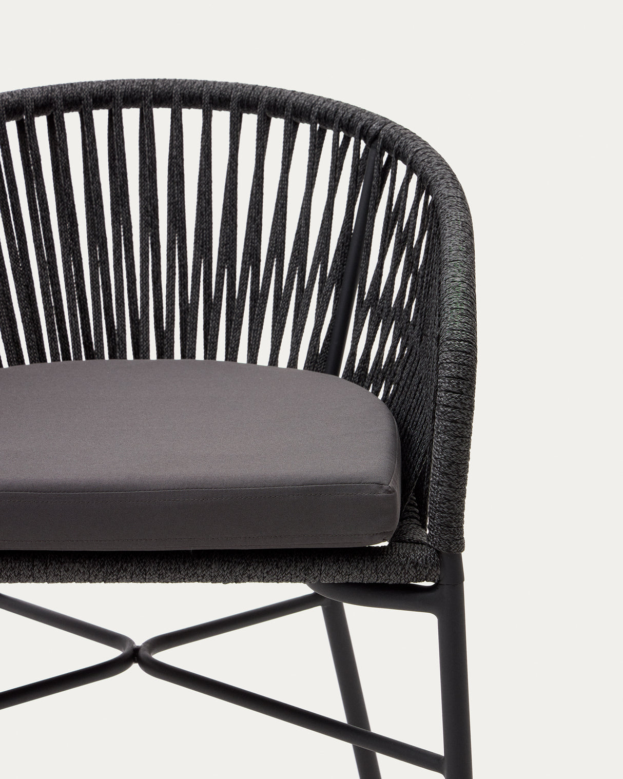 Yanet Hocker aus schwarzem Seil Höhe 65 cm - ZEN ZONE Furniture