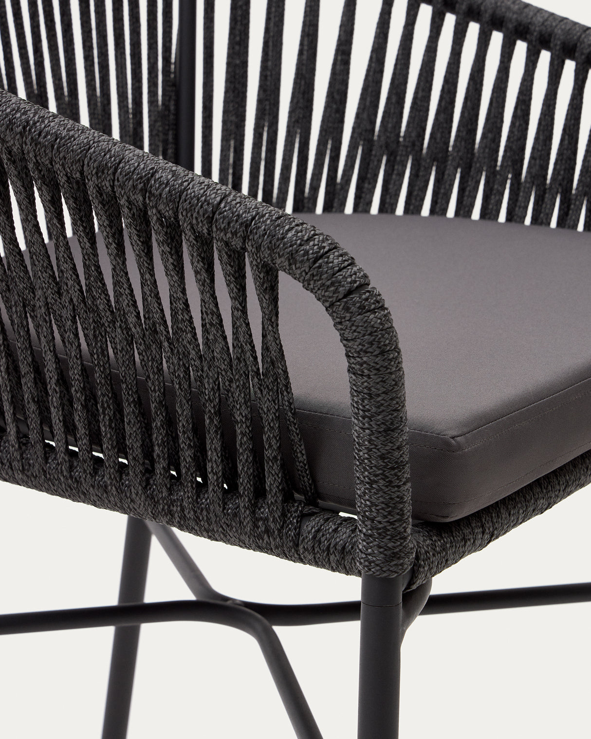 Yanet Hocker aus schwarzem Seil Höhe 65 cm - ZEN ZONE Furniture