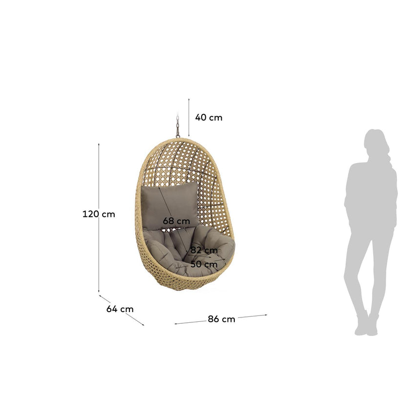Cira Hängesessel mit natürlichem Finish - ZEN ZONE Furniture