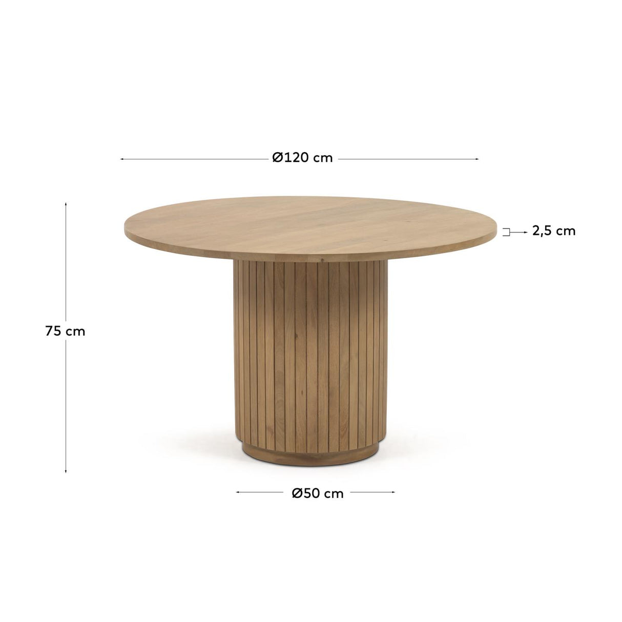 Licia Tisch Natur Ø 120 cm - ZEN ZONE Furniture