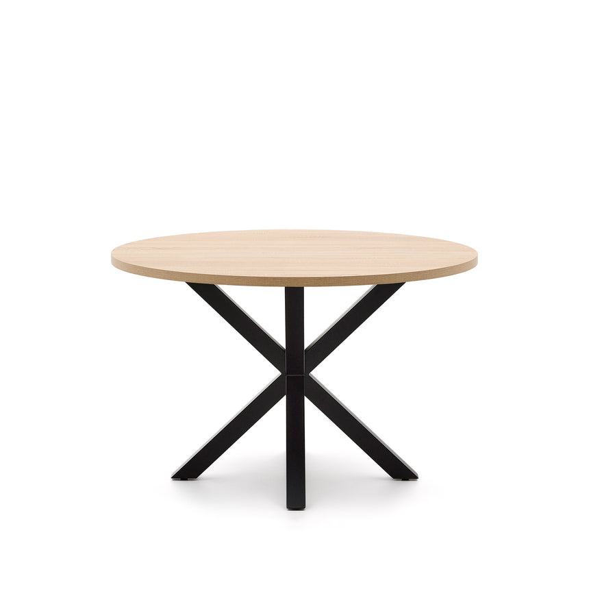 Argo runder Tisch mit Melamin natur und schwarzen Stahlbeinen Ø 119 cm - ZEN ZONE Furniture