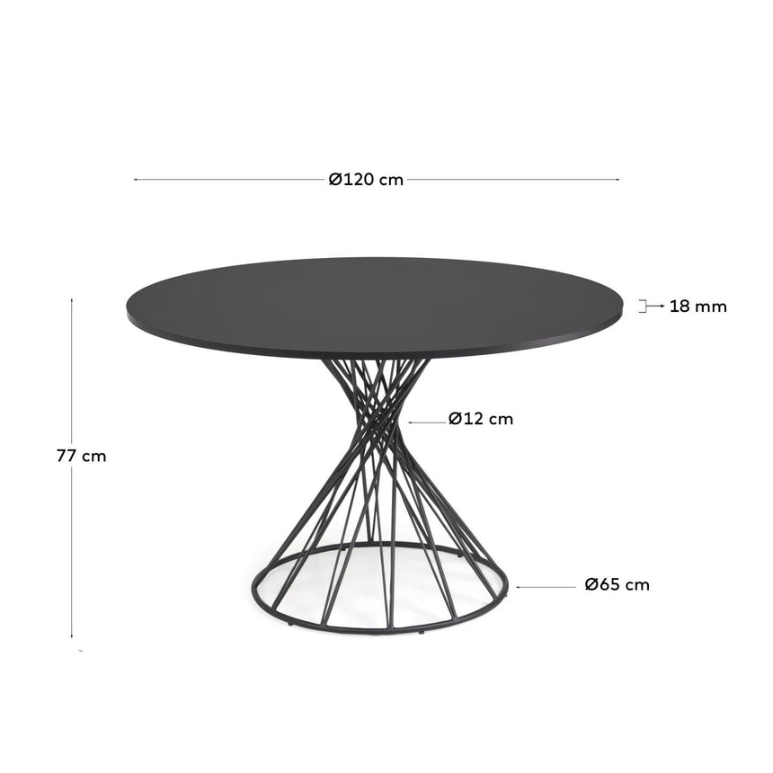 Niut Tisch Holz Schwarz Ø 120 cm - ZEN ZONE Furniture