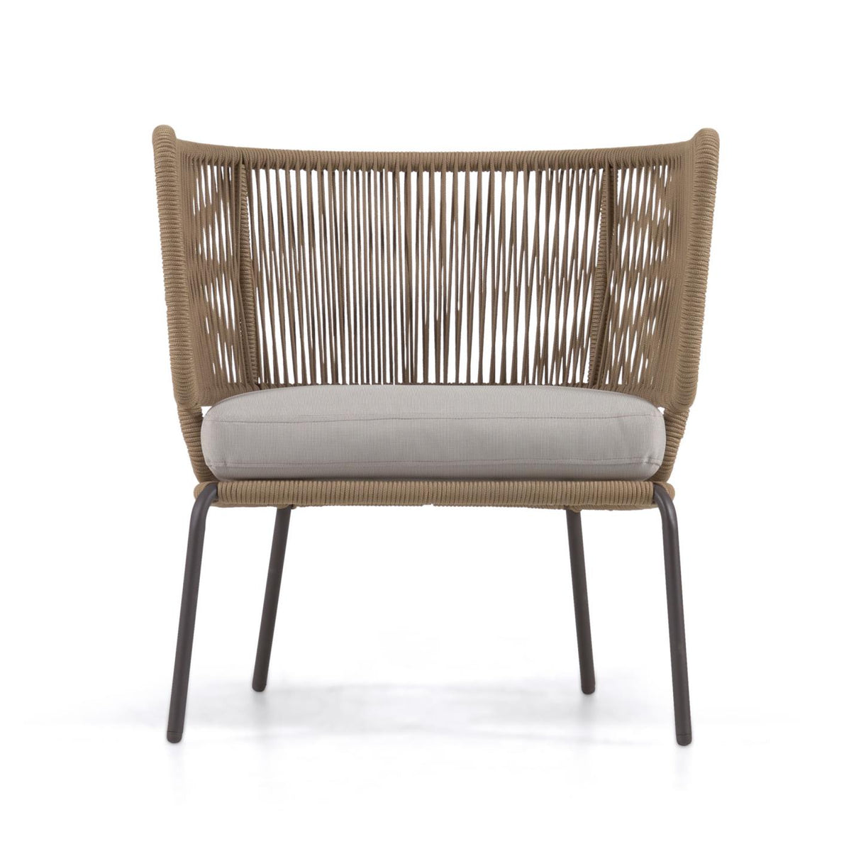 Nadin Sessel aus beigem Seil und Beinen aus verzinktem Stahl - ZEN ZONE Furniture