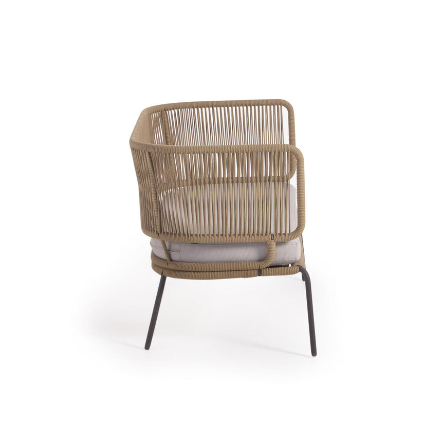 Nadin 2-Sitzer Sofa aus beigefarbenem Seil und Beinen aus verzinktem Stahl 135 cm - ZEN ZONE Furniture