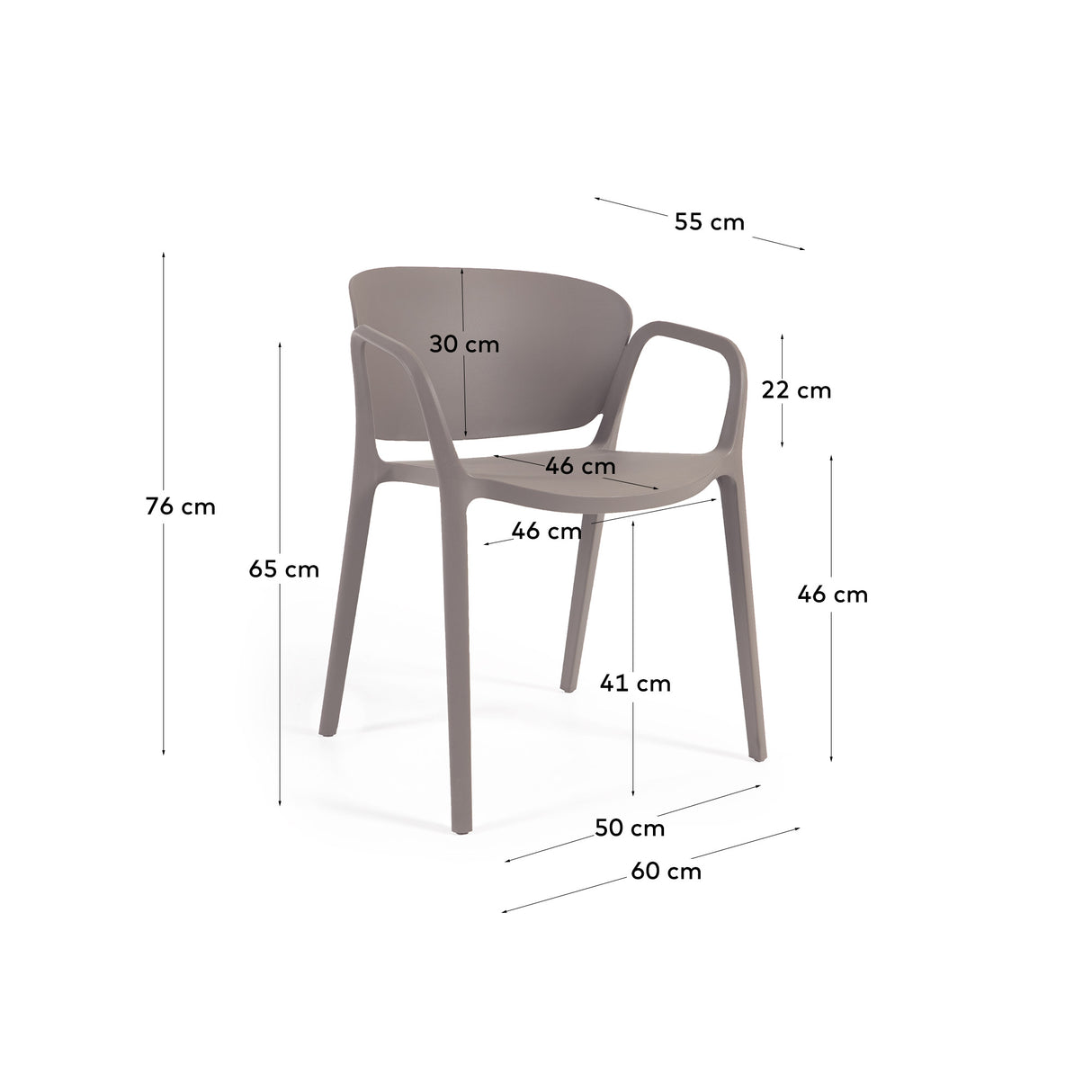 Ania stapelbarer Stuhl 100% outdoor braun - ZEN ZONE Furniture
