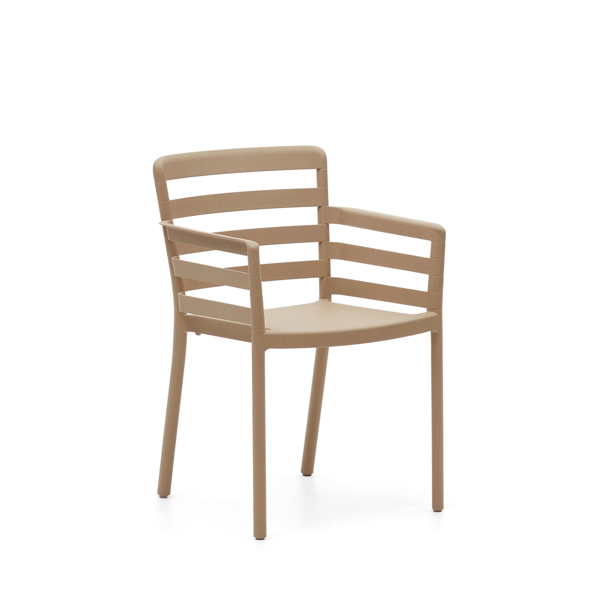 Nariet stapelbarer Gartenstuhl aus Kunststoff in Beige - ZEN ZONE Furniture