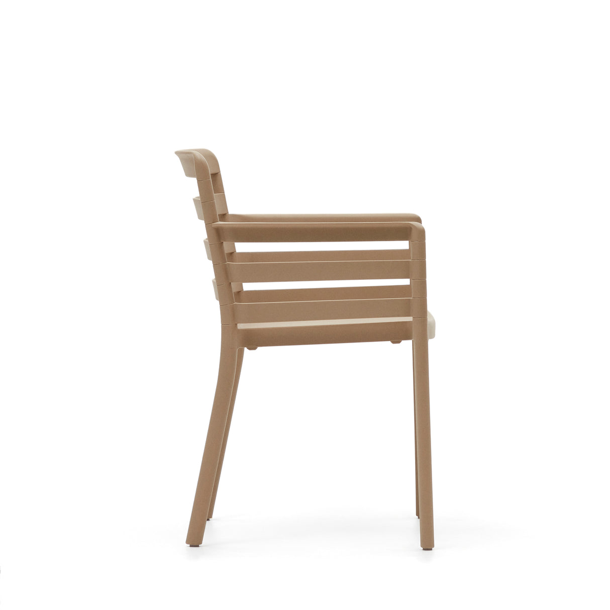 Nariet stapelbarer Gartenstuhl aus Kunststoff in Beige - ZEN ZONE Furniture