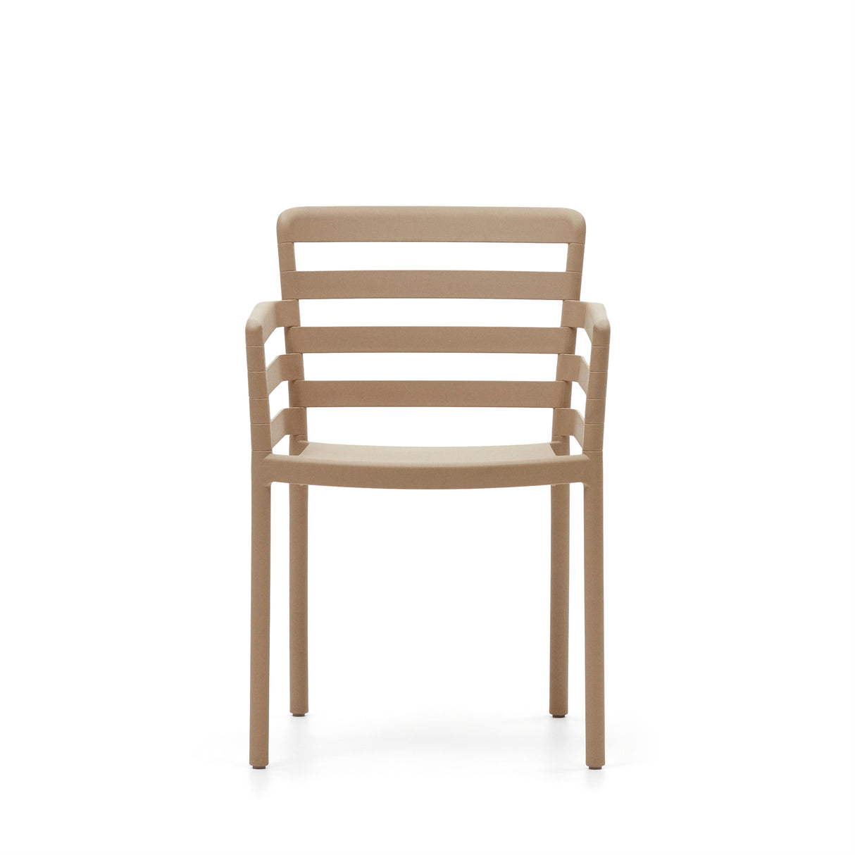 Nariet stapelbarer Gartenstuhl aus Kunststoff in Beige - ZEN ZONE Furniture