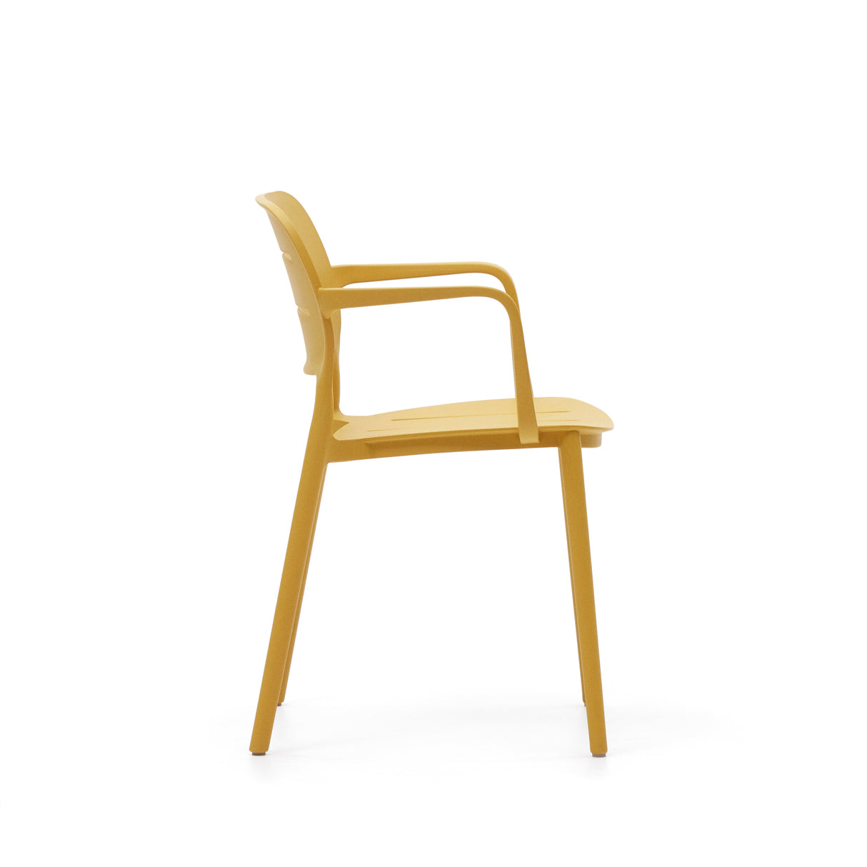 Morella stapelbarer Gartenstuhl aus Kunststoff in Senfgelb - ZEN ZONE Furniture