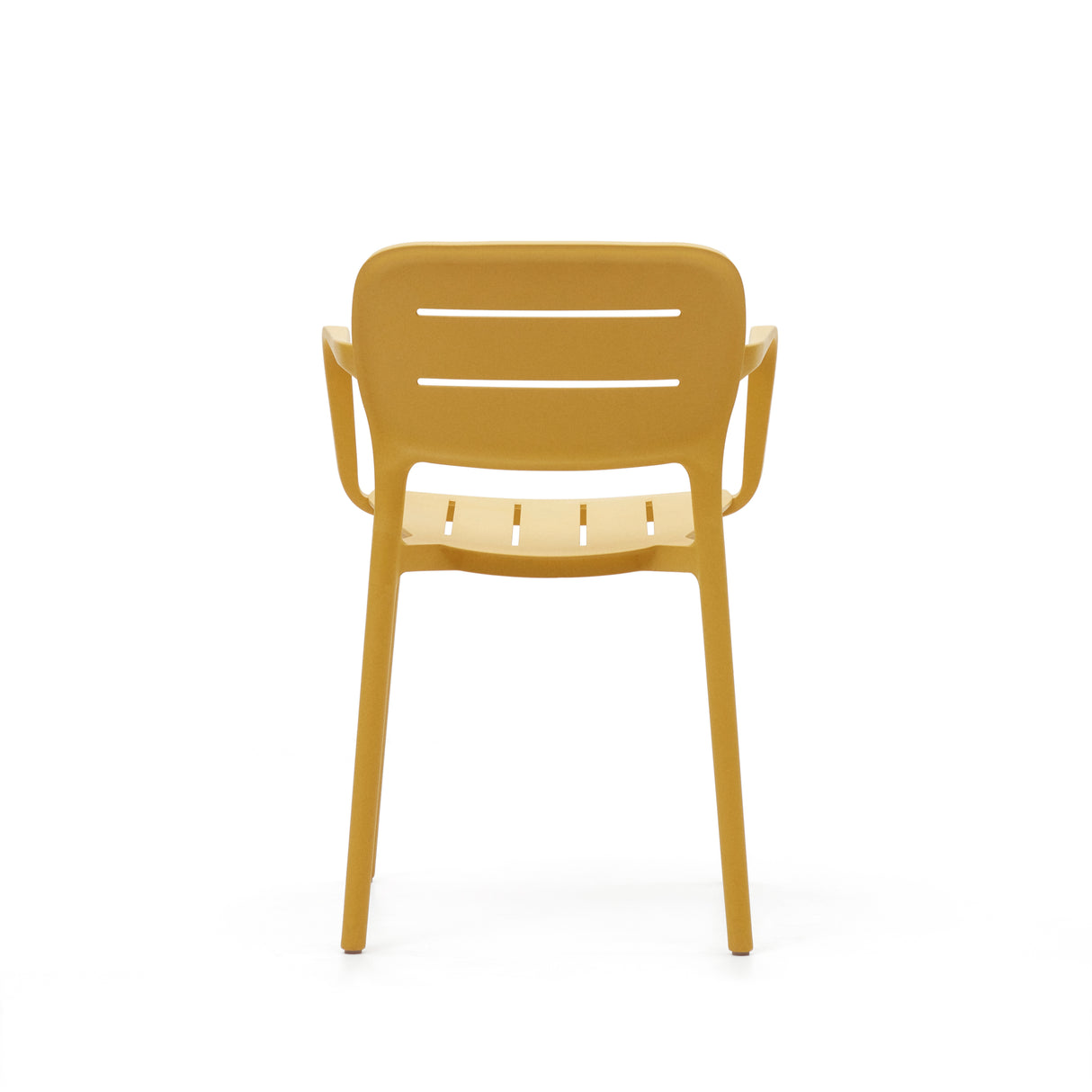 Morella stapelbarer Gartenstuhl aus Kunststoff in Senfgelb - ZEN ZONE Furniture