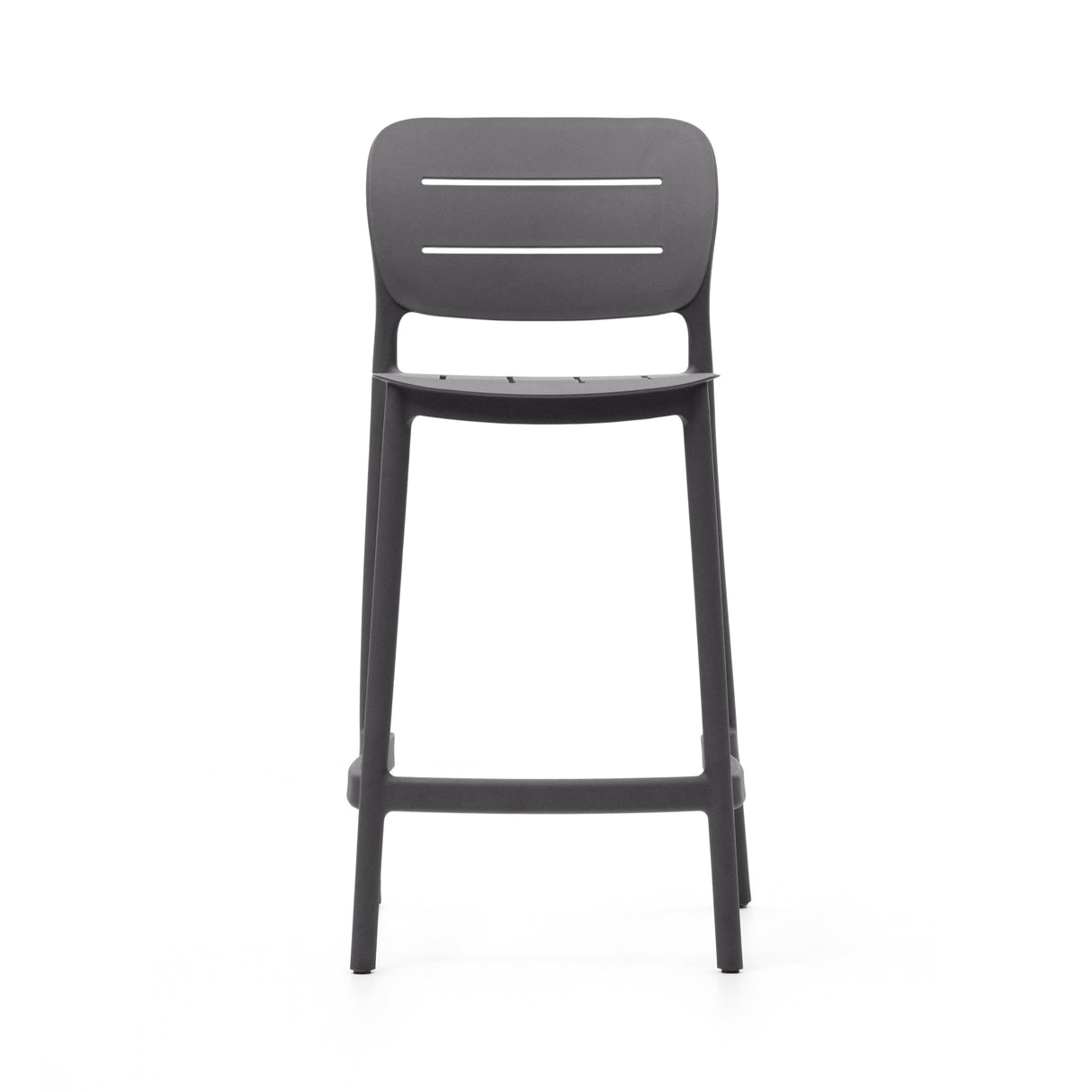 Morella stapelbarer Outdoor-Hocker aus grauem Kunststoff Höhe 65 cm - ZEN ZONE Furniture