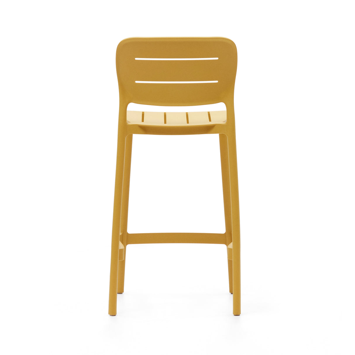 Morella stapelbarer Outdoor-Hocker aus Kunststoff in Senfgelb - ZEN ZONE Furniture