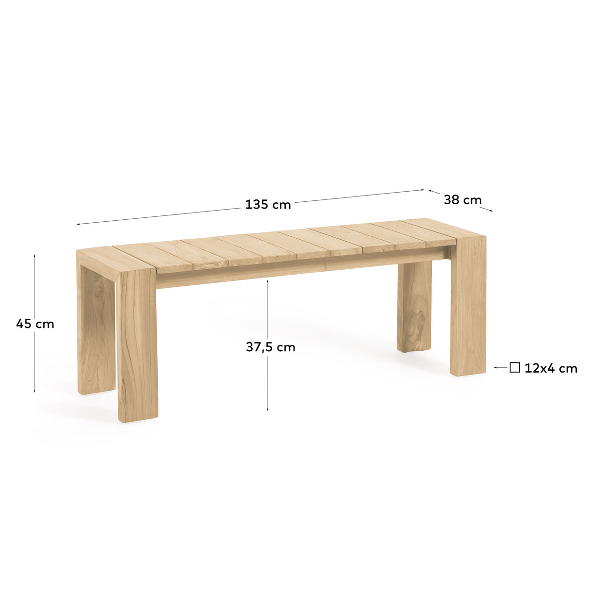 Gartenbank Victoire aus massivem Teakholz 135 cm - ZEN ZONE Furniture