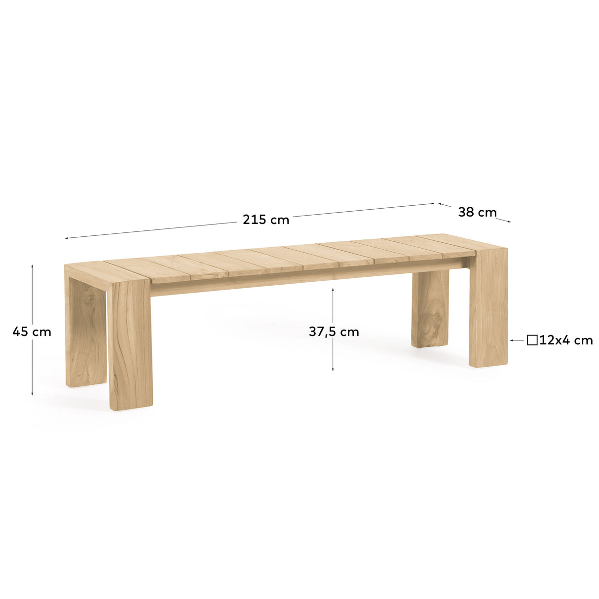 Gartenbank Victoire aus massivem Teakholz 215 cm - ZEN ZONE Furniture