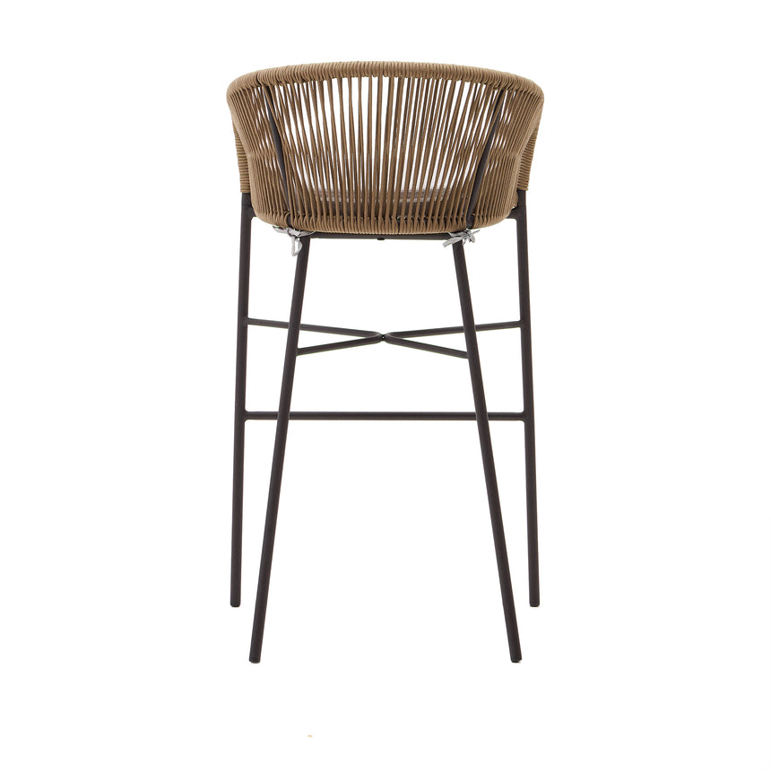 Yanet Hocker aus beigem Seil und verzinktem Stahl Höhe 80 cm - ZEN ZONE Furniture