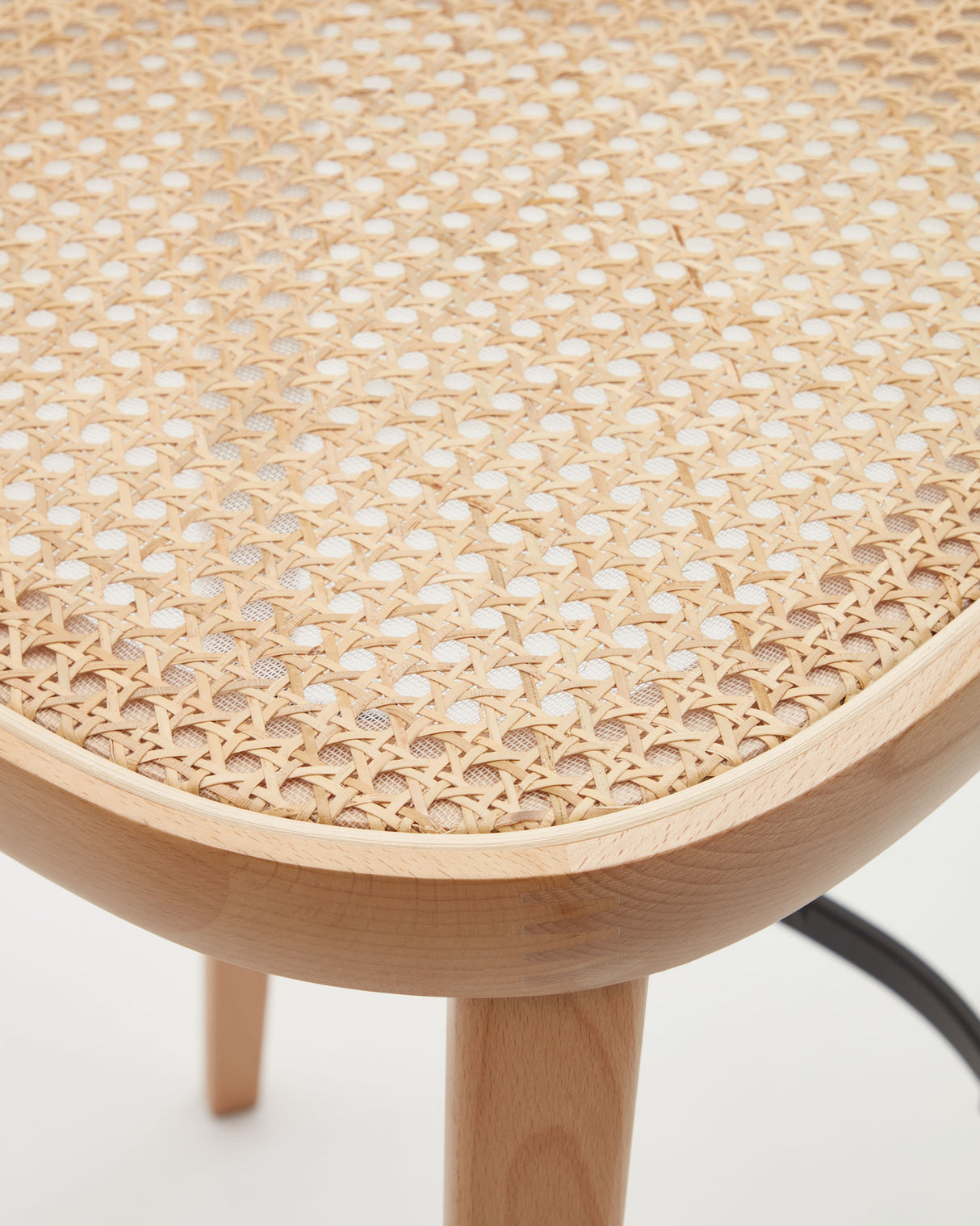 Romane Hocker aus Buchenholz mit natürlichem Finish, Eschenfurnier und Rattan Höhe 75 cm - ZEN ZONE Furniture