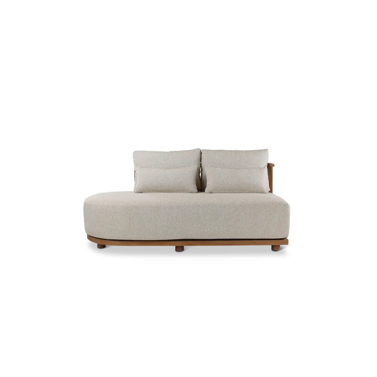 5-Sitzer-Gartensofa Pisang aus Teakholz mit cremefarbenen Kissen, 340x265x77 cm - ZEN ZONE Furniture