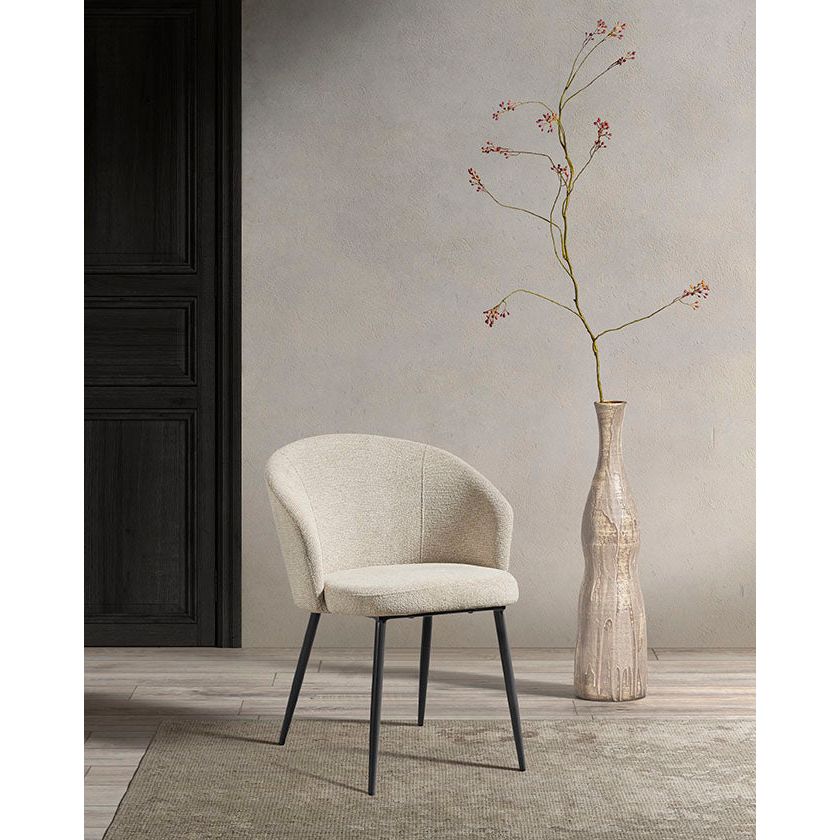 CRES Sessel in Naturfarben, anthrazitfarbene Metallbeine - ZEN ZONE