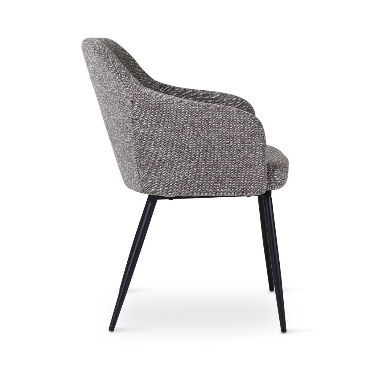 SOLIN Sessel in Dunkelgrau mit anthrazitfarbenen Metallbeinen - ZEN ZONE