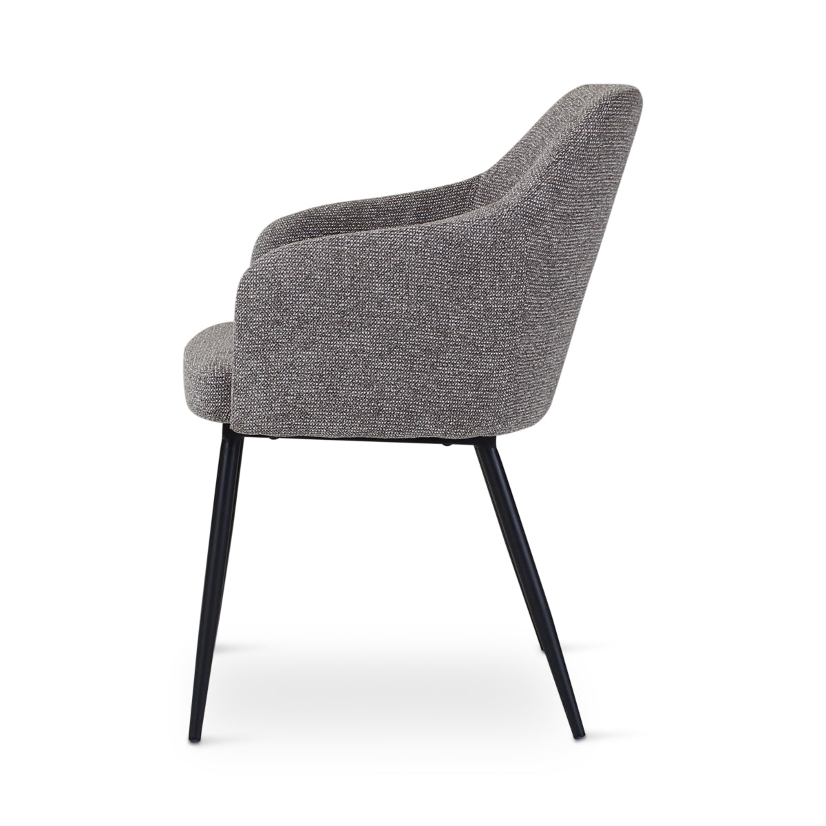 SOLIN Sessel in Dunkelgrau mit anthrazitfarbenen Metallbeinen - ZEN ZONE