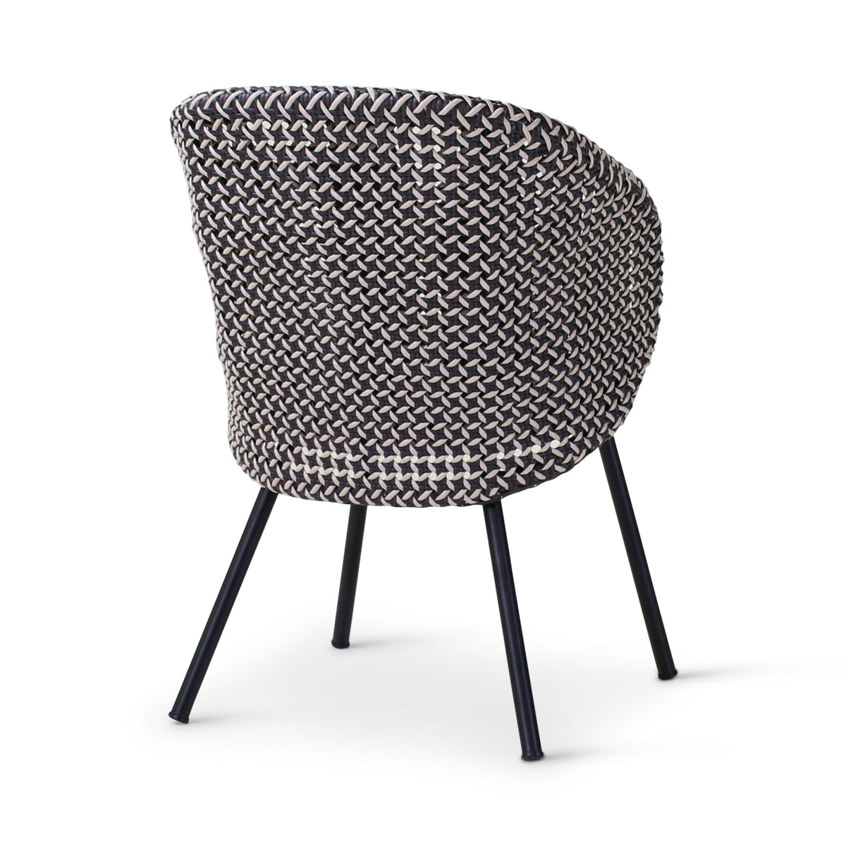 MODESTO Outdoor-Stuhl aus schwarzem Aluminium mit oyster-farbenem Geflecht - ZEN ZONE