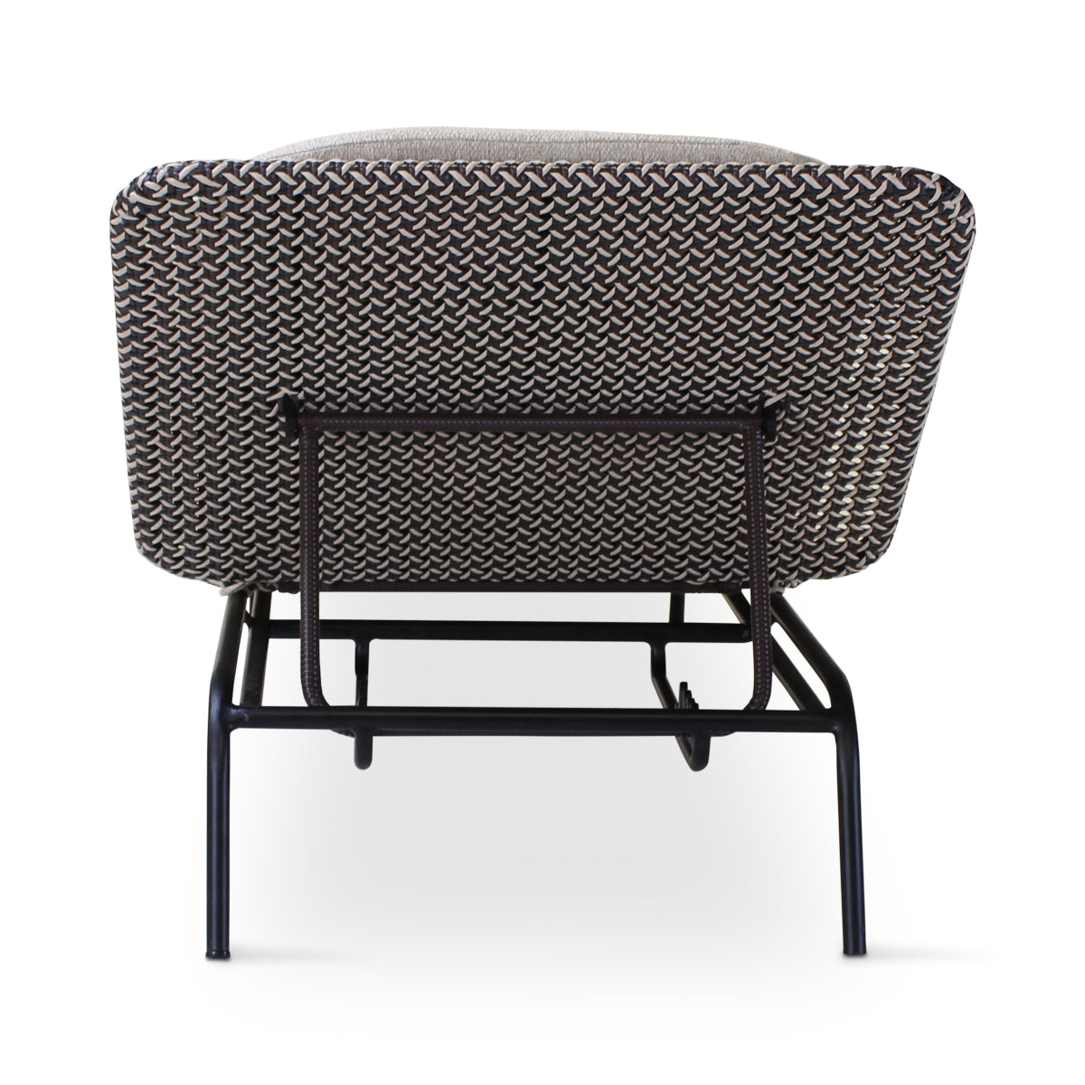MODESTO Sonnenliege aus schwarzem Aluminium mit oyster-farbenem Geflecht - ZEN ZONE