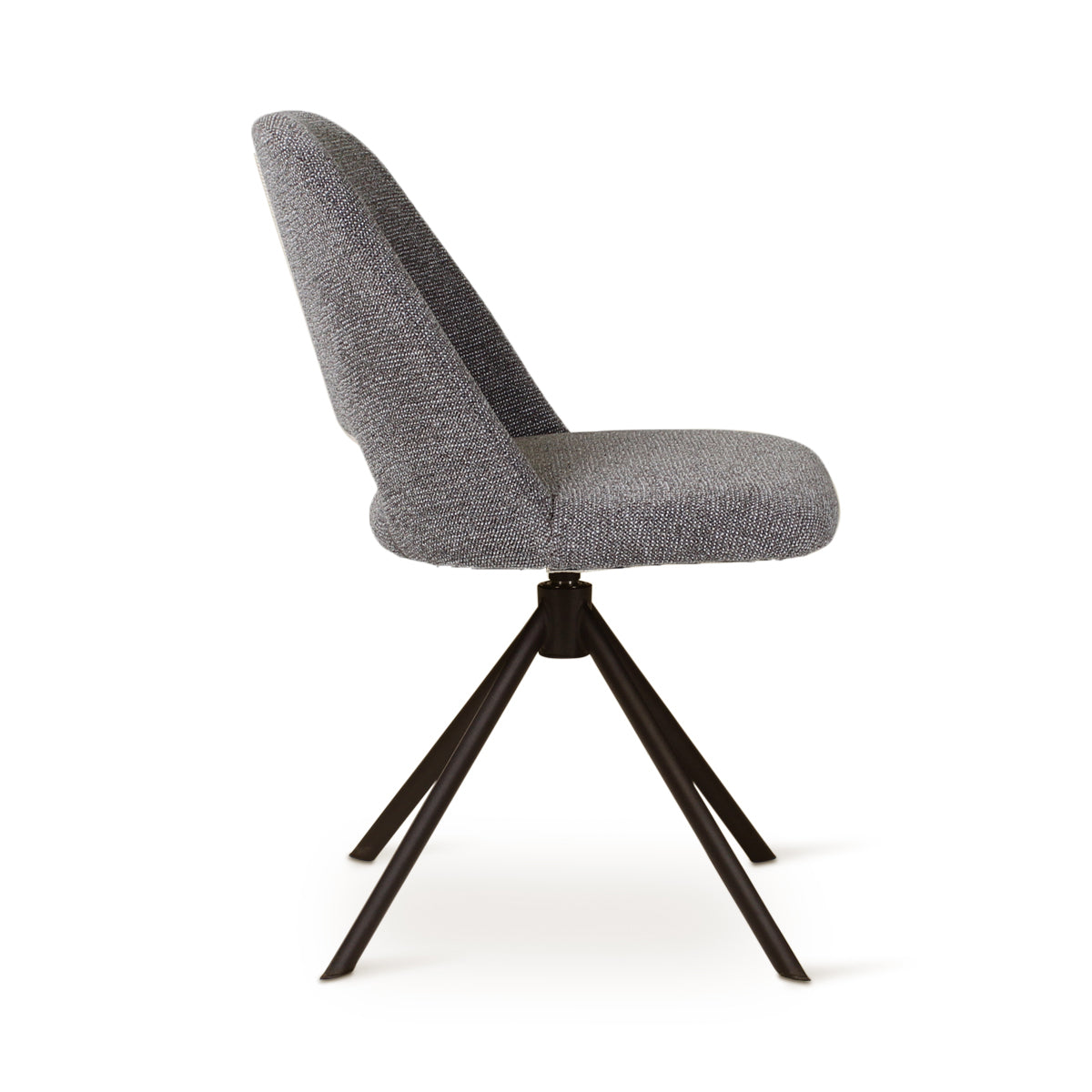 OMIS Drehstuhl in Dunkelgrau mit anthrazitfarbenen Metallbeinen - ZEN ZONE