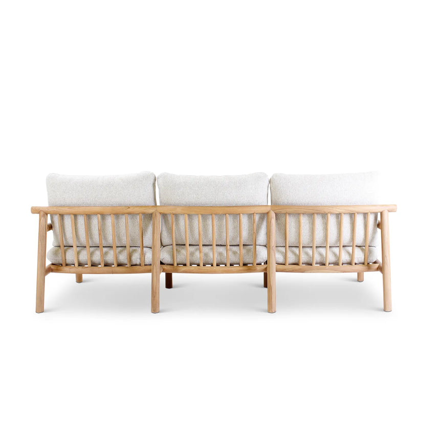 3-Sitzer Gartensofa Kuro aus Teakholz mit cremefarbenen Kissen, 226x91x64 cm - ZEN ZONE Furniture