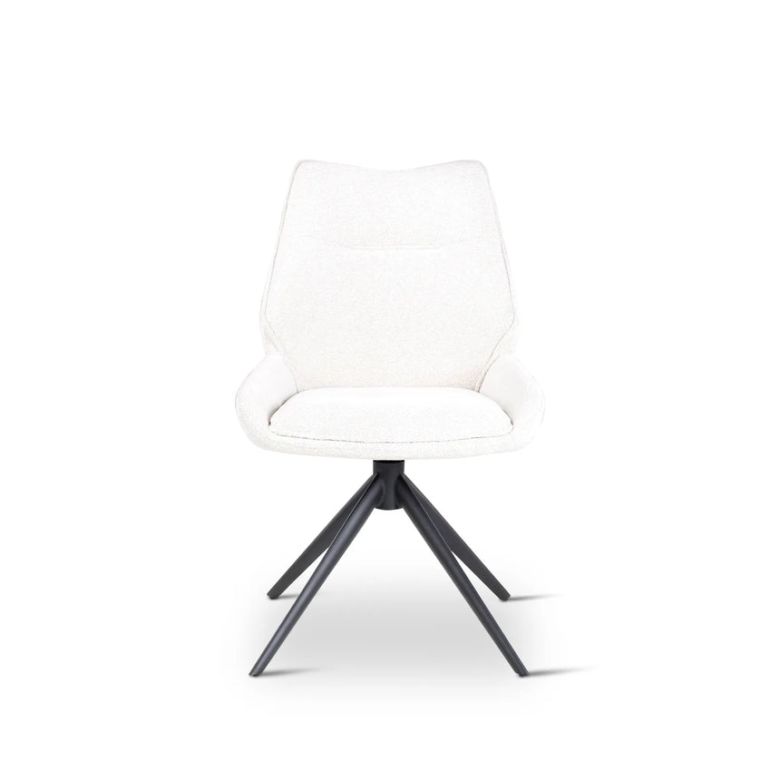 CECILIA drehbarer Stuhl Natur, Beine aus Metall in anthrazit - ZEN ZONE Furniture