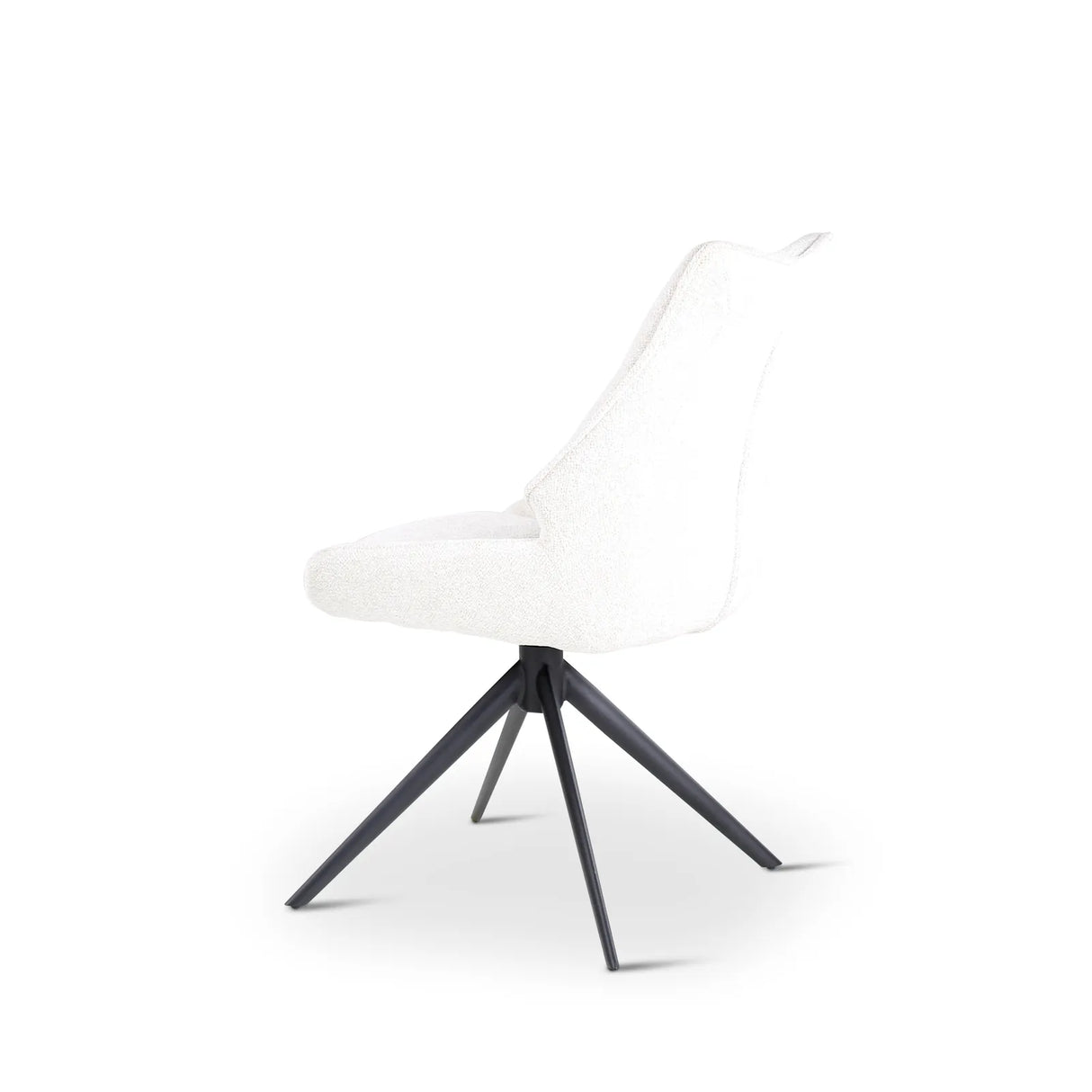 CECILIA drehbarer Stuhl Natur, Beine aus Metall in anthrazit - ZEN ZONE Furniture